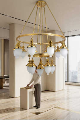 Gaisma Kronšūns lampa Kristāllampa griestu lampa Lukturi 100x220