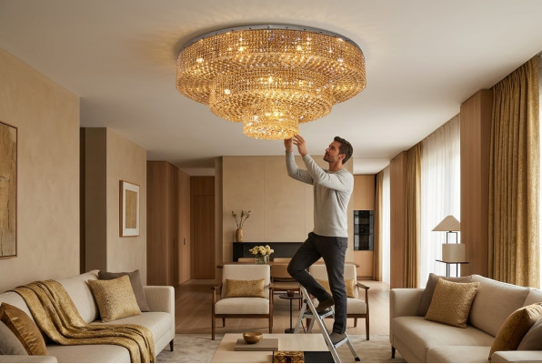 Spīdīgs vainags kristāla lampa lukturi gaismas potolampe 150x55