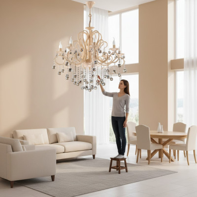 Antīkā stila lustra lampa Apaļa lampa Griestu lampa Lustra 88x100