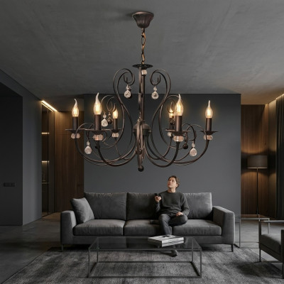 Lustrs dzīvojamajai istabai Kristāla lampa spoža jauna iekštelpu platība