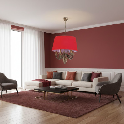 Karūns Klasiskie Gaismekļi Lampas Lampa Zelta 50x80 Sarkanā krāsā