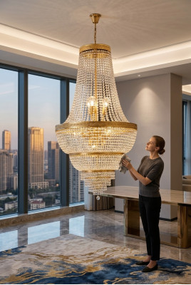 Gaisma Pakabes lampa Kroņlukturis Kristāllampa Griestu lampa Lampas 60x135