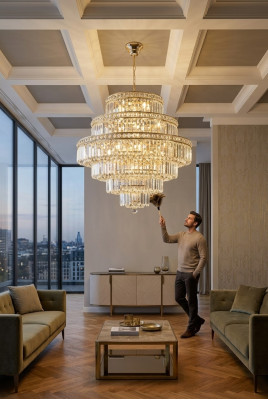 Lampa Pakaramais gaismeklis Lustra Griestu lampa Lampas Kristāllampa 80x105