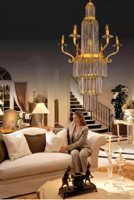 Kronšteins Moderne kābju lampa griestu lampa Luksusa zirneklis Foajē