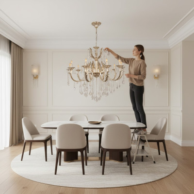 Gaisma plafondam, lampu kronštemšu, kristāla lampa, griestu lampa, lampes 97x130