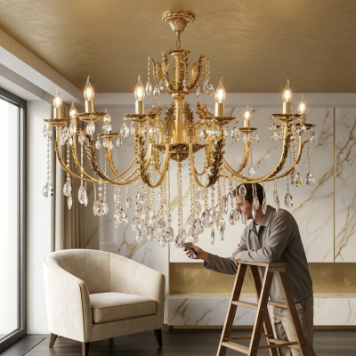 Gaisma Kronšķēde lampa Lampiņas Kristāllampa Griestu lampa 113x140