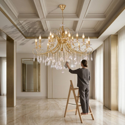 Lampas Karājas lampa Lustrs Kristāllampa Griestu lampa Lampas 105x115