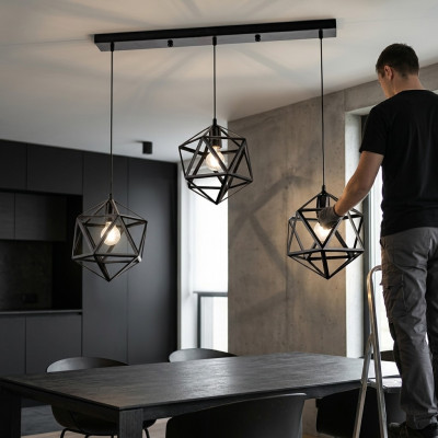 Gaisma segas laikmetīga stropu lampa luksusa melna lampa gaismaslīdzekļi dzīvojamā istabā