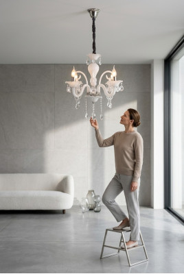 Gaismas lampa Moderns baltas gaisma gaismas lampas dzīvojamā istaba ar atvērtu plafonu luksus dizains