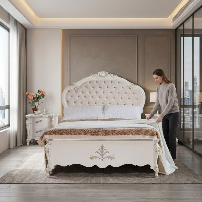 Dizaina gulta 120x200cm Chesterfield koka gulta viesnīcas numurā laulības