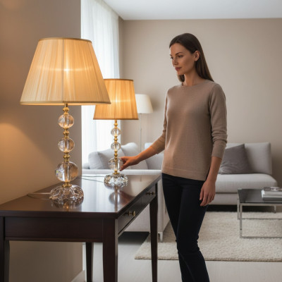 Mūsdienīgs kristālu grīdas lampa, luksusa galda lampa, rakstāmgalda dizaina lampa