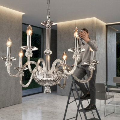 Gredzenveida kristāla lustra Kristāla lampa Lustra lampa
