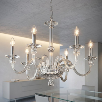 Gredzenveida kristāla lustra Kristāla lampa Lustra lampa