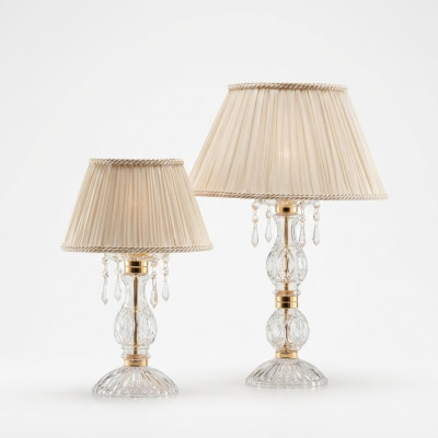 Antīkais stils Beža lampa Galda lampa Gaisma Kronlochters Kristāla Galds lampas