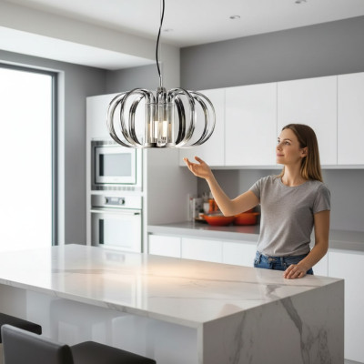Griestu lampa Pelēka Luksusa Liustris Jauna griestu lampa Moderns lampulements