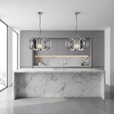 Griestu lampa Pelēka Luksusa Liustris Jauna griestu lampa Moderns lampulements