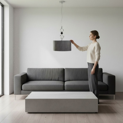 Lustra griestiem Lustra pelēka Klasiska svītra lampa jauna