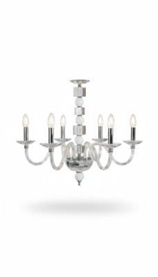 Kristāla Lustra baltā Lustra griestu lampa Lustra
