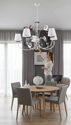 Luksusa 4x lampu kroņa lustra griestu lampa Art deco Bāla Jauna