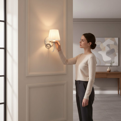 Baltā sienu lukturis dizainera luksusa lampa klasiskajā stilā