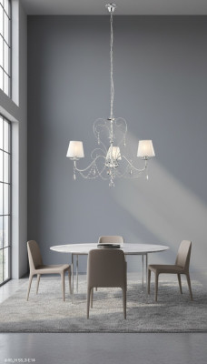 Luksusa kristāla griestu lustra ar stilīgu 3 lampu svītru.