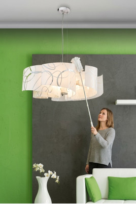 Stilīgs lustrs Moderns baltās krāsas griestu lusters ar 6x lampām.