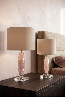 Klasiskā beige kristāla galda lampa plīseņu žurnālu galda lampa birojā lampa