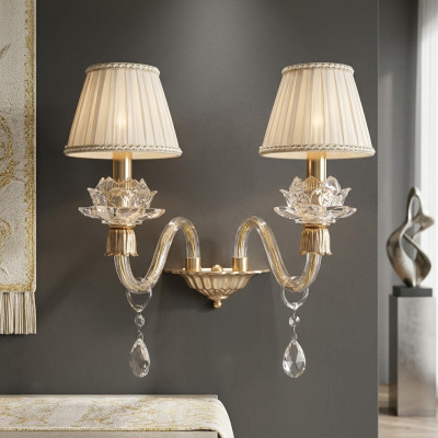 Stilīga sienas lampa Klasiskā sienas lampa zelta krāsā luksusa vainags
