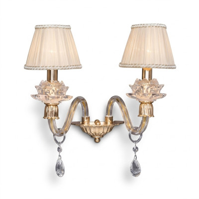 Stilīga sienas lampa Klasiskā sienas lampa zelta krāsā luksusa vainags