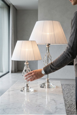 Galds lampa Antīka stila galds lampa Kristāla lampa balta Galds lampa Jauna