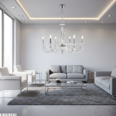 Gaismais Kristāls Lampa Luksusa Griestu Gaismeklis Balta Kronšteris