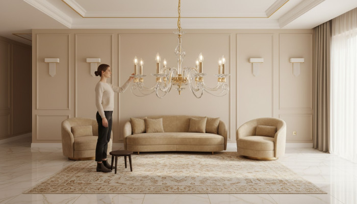 Kronšķe Debesu lampa 8x Lampas Luksusa griestu lampa lampa Lustērs Kristāls