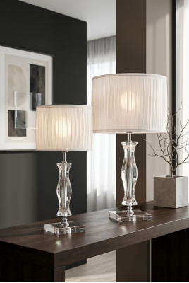 Klasiska baltā galdlampu rakstāmgalds lampa kristāla apgaismojums