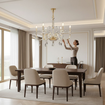 Lustera kristāla kronšīsteris lampa griestu lampa gaismai pakabināma lampa jauna