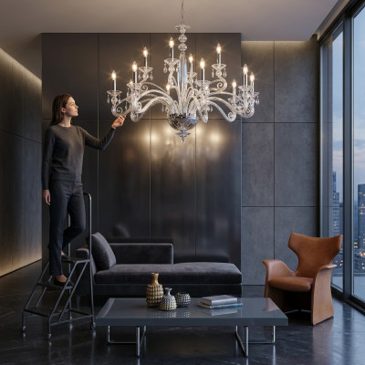 Luksusa kristāla lustra griestu lampa Kronšīnijas lampa