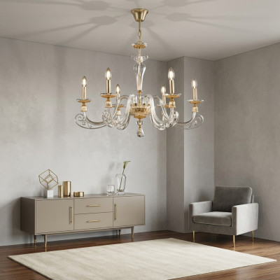 Gaisma griestos Luksusa kronšķiete kristāla lampa Kaķēla gaisma Zelta lampas