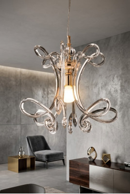 Luksusa griestu lampa gliemežvāks griestu lampa lyustra kristāla lampa