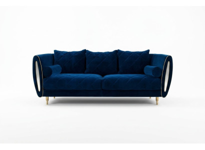 Dizains Zils 3-vietīgs atpūtas dīvāns Dīvāns Tekstils Polster Couch Auduma dīvāns