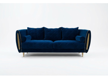 Dizains Zils 2-vietīgs Atpūtas Dīvāns Dīvāns Tekstils Polster Couch Audums Dīvāns