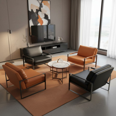 Krēsli Polster Sitzer Moderns dizains Ādas krēsli Lounge Luksusa dzīvojamā istaba