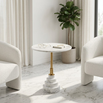 Mūsdienīgs galds Luxury White Table Side Tables Living Room Round new