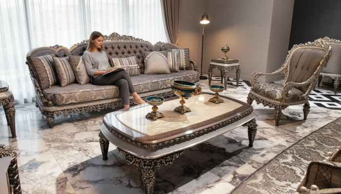 Taupe Klasiskā Chesterfield sofa komplekts 3+1+1 turvjas rotaļlieta dīvāns.
