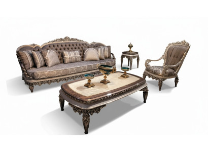 Taupe Klasiskā Chesterfield sofa komplekts 3+1+1 turvjas rotaļlieta dīvāns.