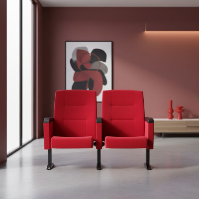 Kresls Art Deco Kresls Dīvāns 1 vieta teātra dizains Luksussarkanā tekstila Jauns