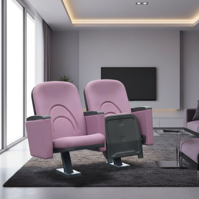 Mūsdienīgs krēsls Krēsls Sofa 1 vieta teātrim kino dizains luksuss roza audums