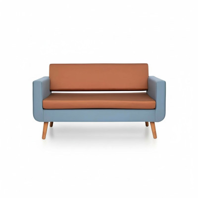 Peleka-orandža sofa, luksusa 3-vietīga dizainera dīvāns, dzīvojamā istaba, mīkstais segums, 3-vietīgs.