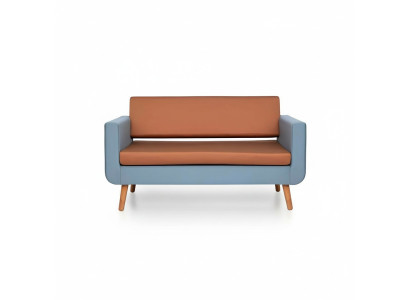 Peleka-orandža sofa, luksusa 3-vietīga dizainera dīvāns, dzīvojamā istaba, mīkstais segums, 3-vietīgs.