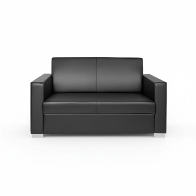 Melna ādas dīvāns divvietīgs dīvāns Lounge 2-vietīgs Moderns klubs 2-er