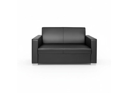 Melna ādas dīvāns divvietīgs dīvāns Lounge 2-vietīgs Moderns klubs 2-er