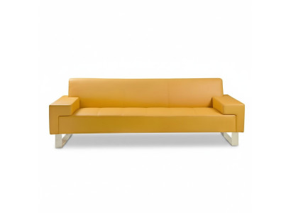 Dzeltenā divvietīgā sofa Polster dzīvojamā istaba dīvāns divvietīgs Elegants divniekas.